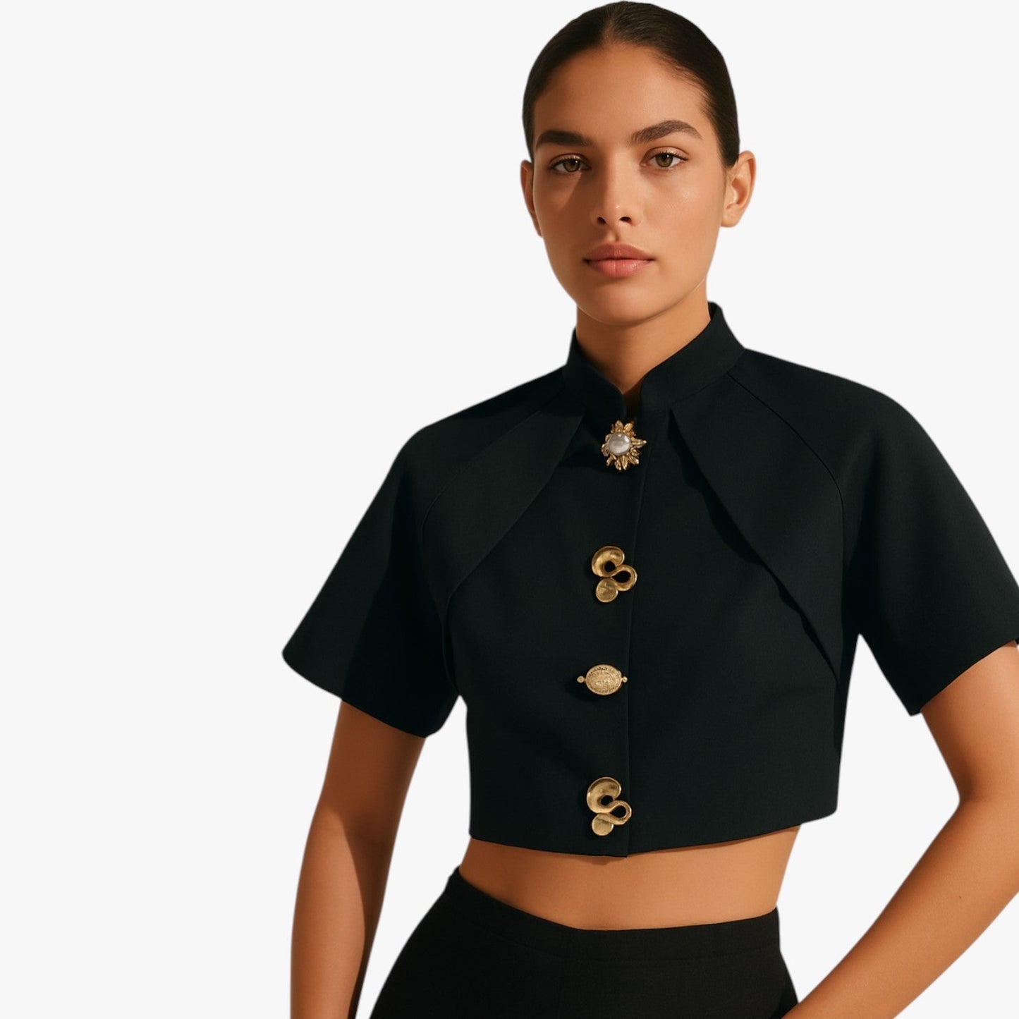 Janella | Kurzes dekoratives Metallhemd