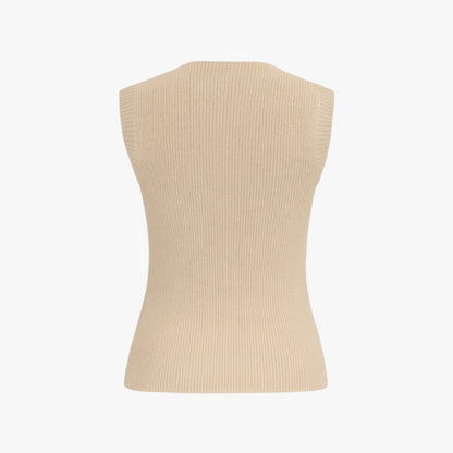 Mara | Rundhalsausschnitt gestrickter Pullover mit Knöpfen