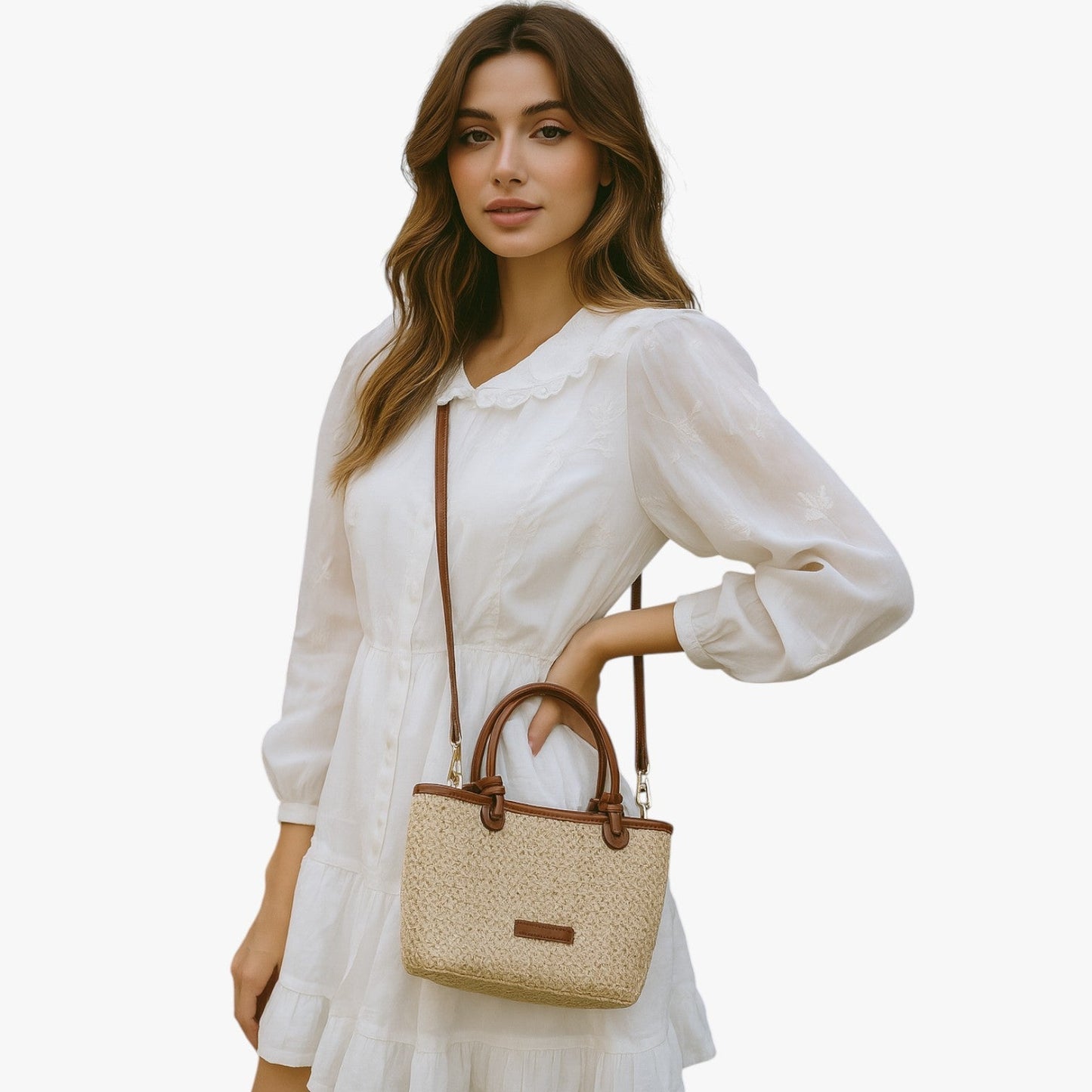 Herbst | Leichte Strohtasche für den Sommer, Chic und bereit für den Strand