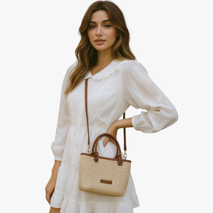 Herbst | Leichte Strohtasche für den Sommer, Chic und bereit für den Strand