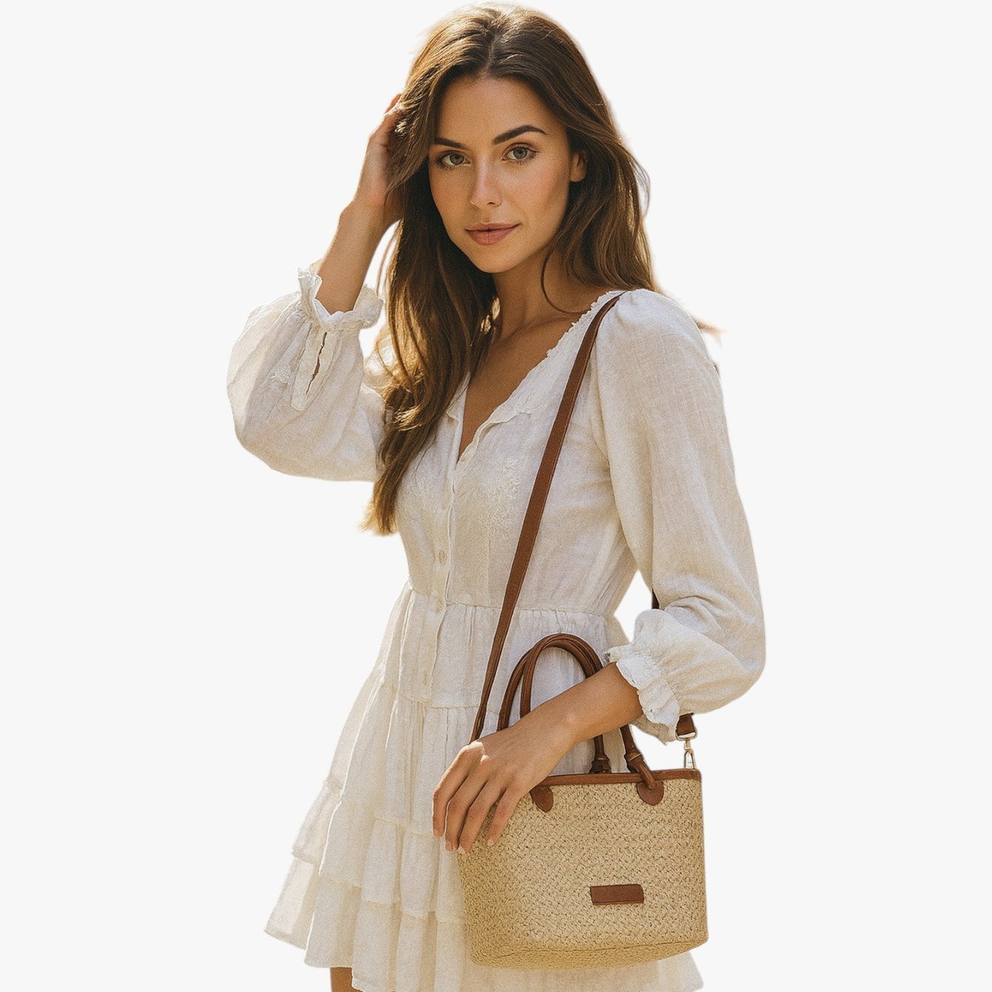 Herbst | Leichte Strohtasche für den Sommer, Chic und bereit für den Strand