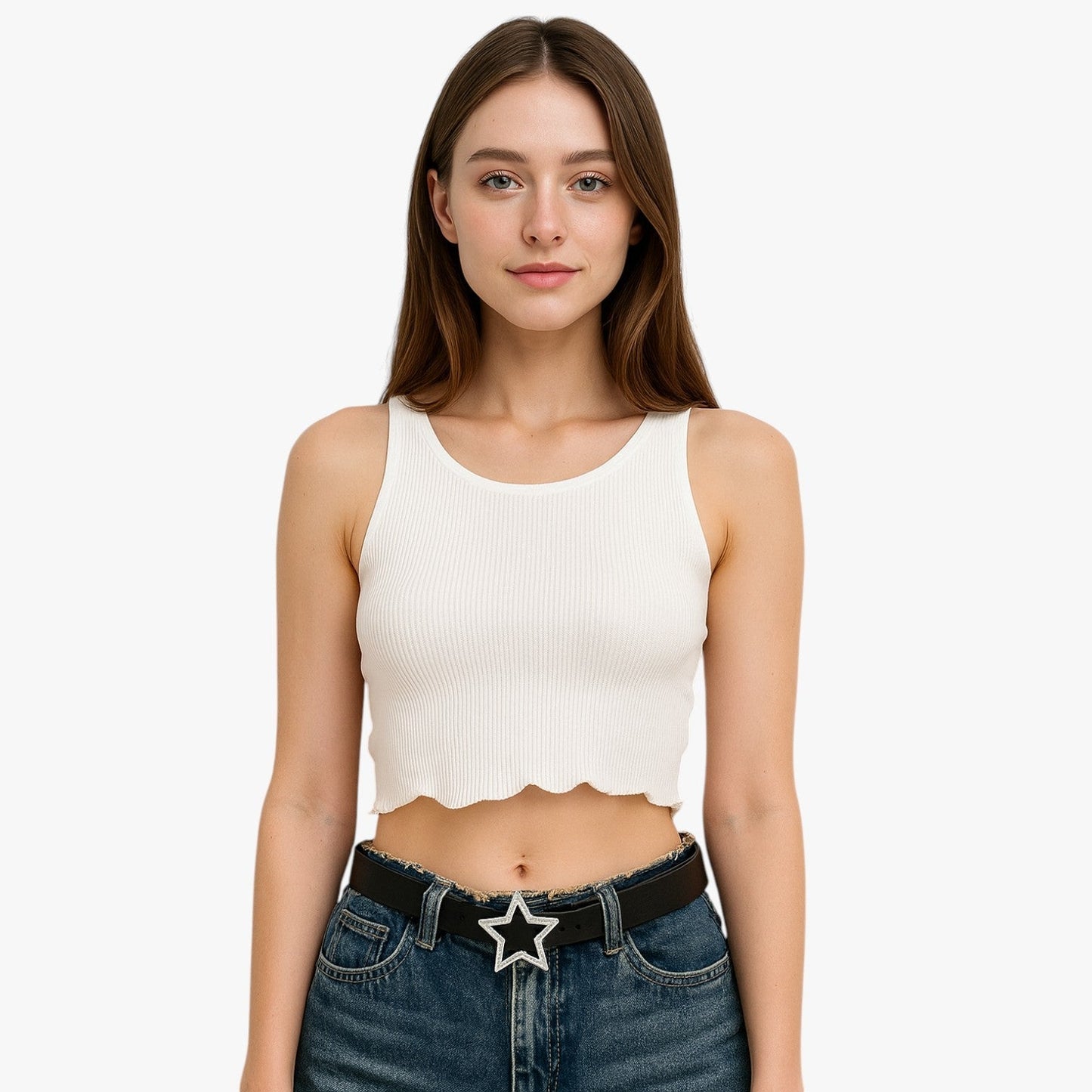 Haven | Rosa Ledergürtel mit Retro-Buckel und funkelnden Diamanten