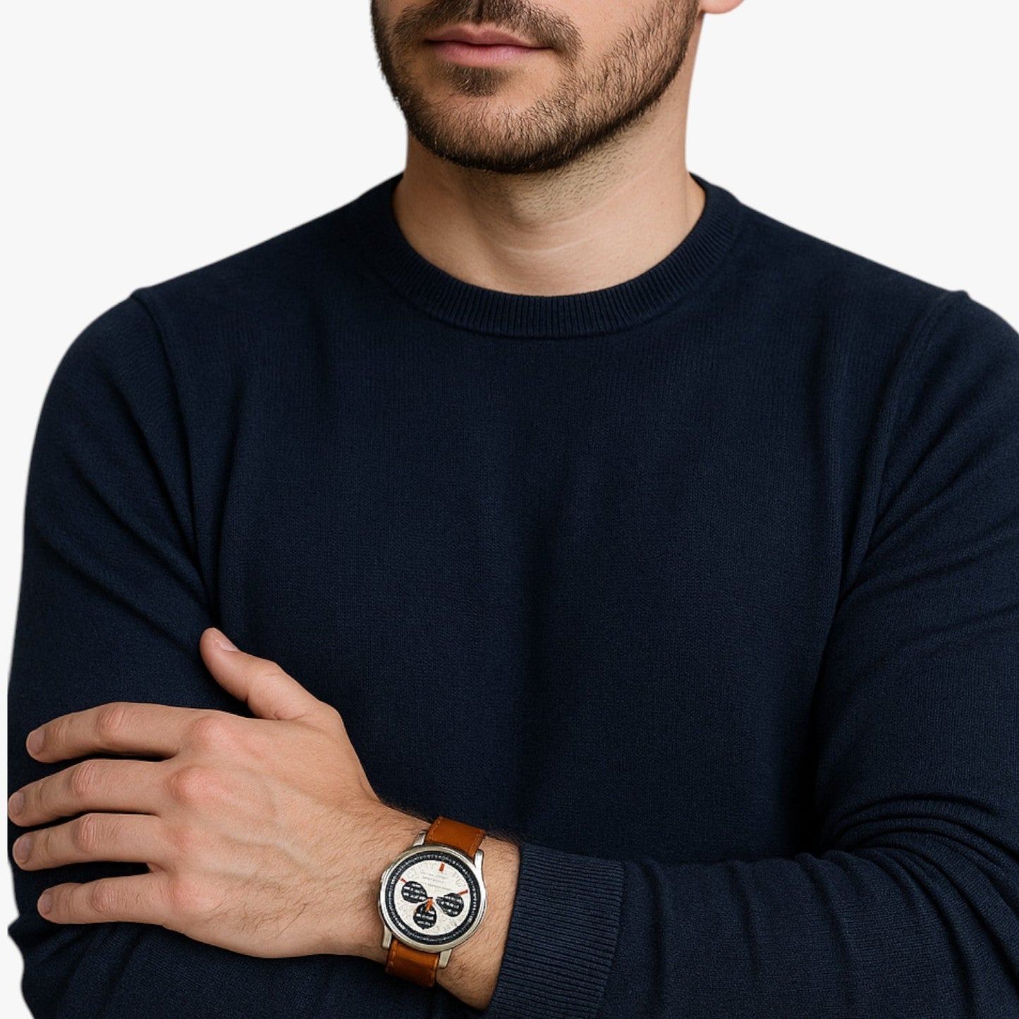 Drew | Herrenarmbanduhr INCASEDA Chronograph Luxus Quarzu, Ultra Hell & Elegant