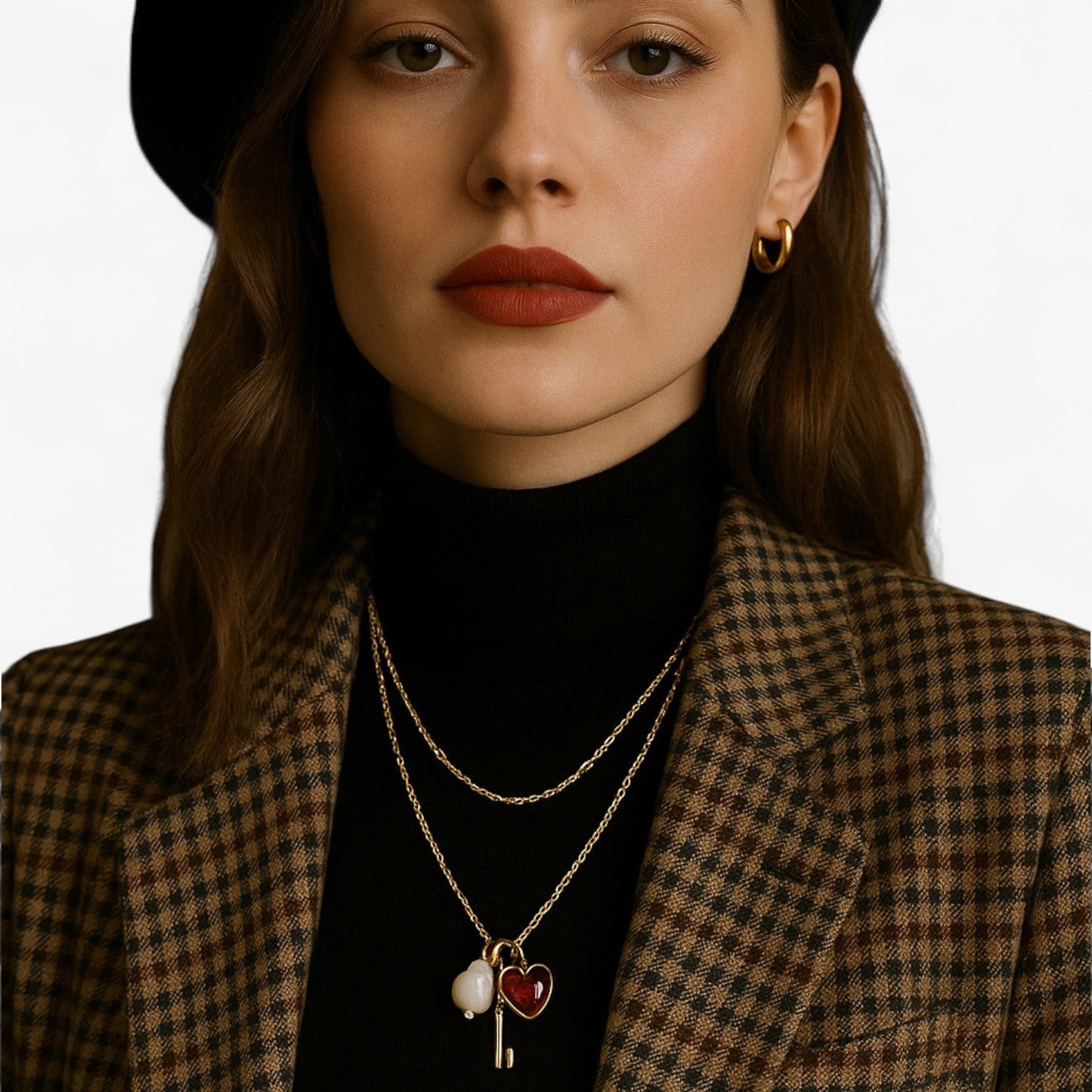 Elsie | Elegante Herz-Halskette mit Perle