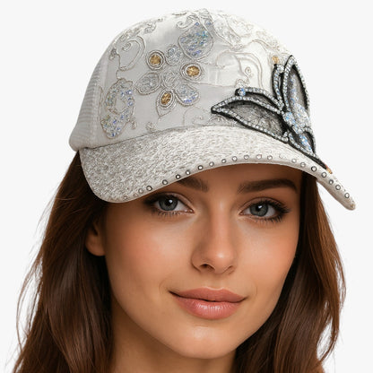 Peyton | Damen Baseballcap aus glitzerndem Denim mit verstellbarer Schnalle