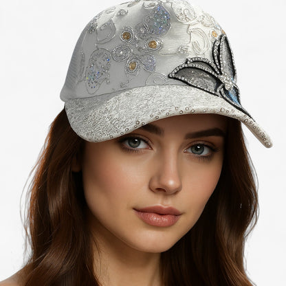 Peyton | Damen Baseballcap aus glitzerndem Denim mit verstellbarer Schnalle