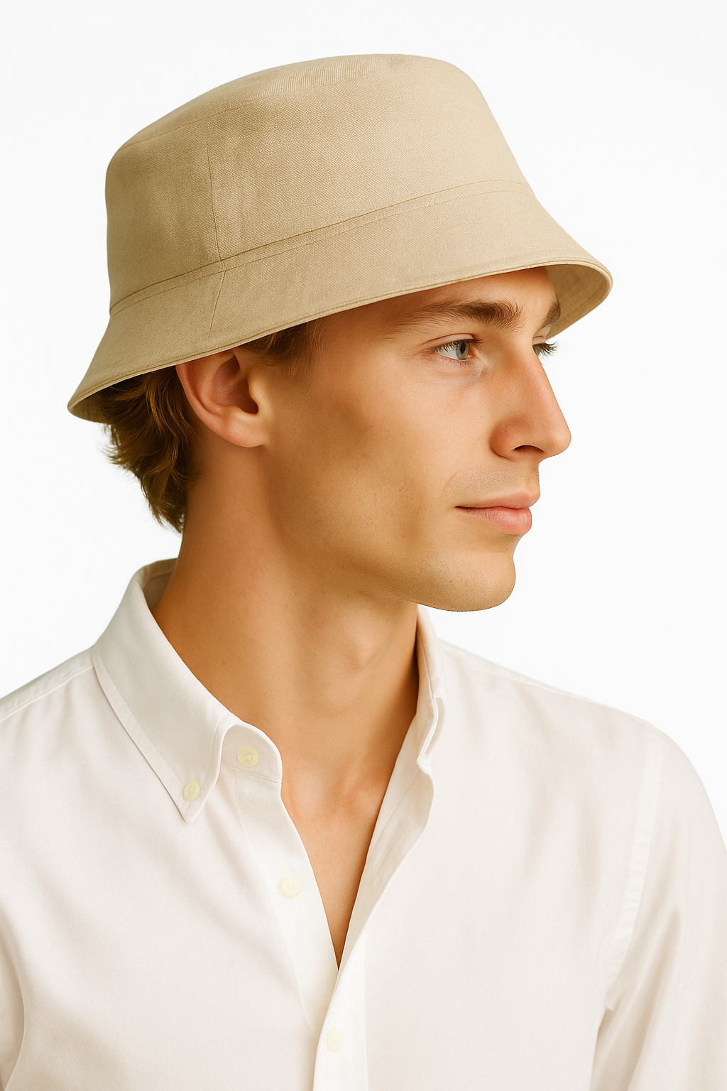 Luca | Herren Bucket Hat aus Leinen in Beige