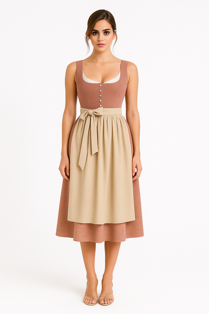 Palma | Traditionelles Midikleid mit Schleife und Retro-Details