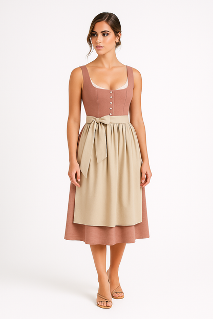 Palma | Traditionelles Midikleid mit Schleife und Retro-Details