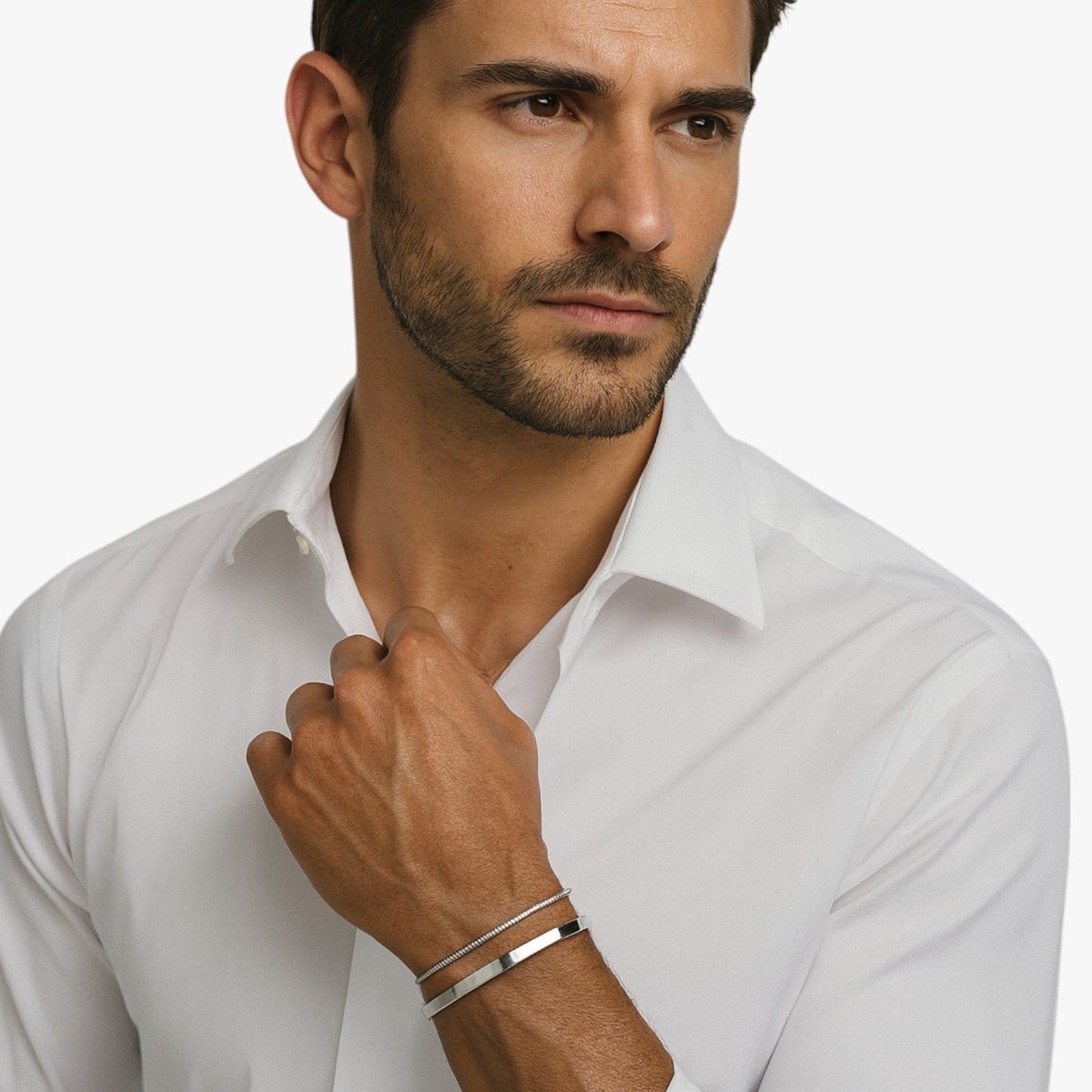 Philip | Set Herren-Stahlarmbänder mit schwarzen Details