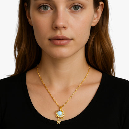 Ivanna | Romantische Halskette aus Edelstahl mit Mond und Stern