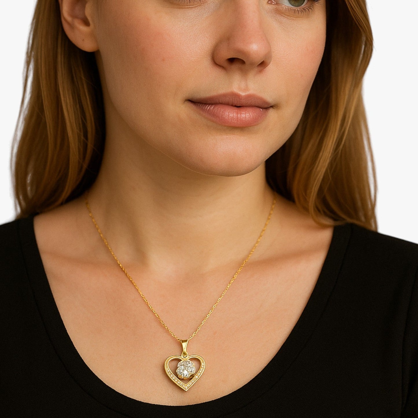 Jovie | Kette mit Herz- und Lippenanhänger aus Kristall