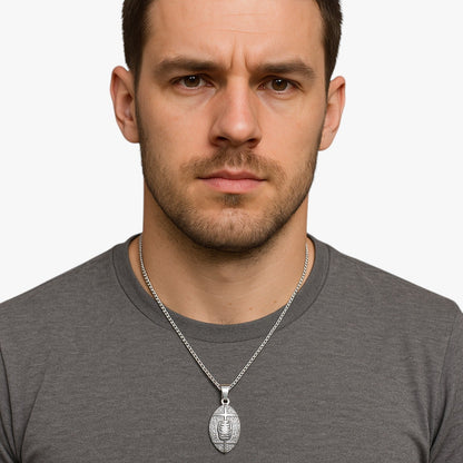 Jayson | Rugby-Halskette aus Edelstahl mit Kristall