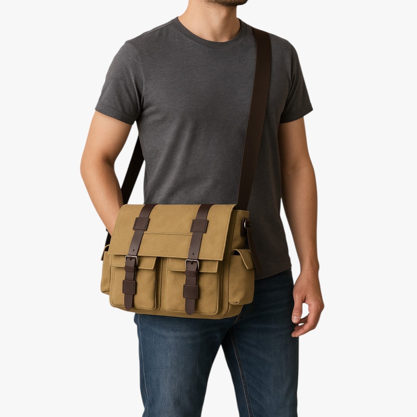 Harlan | Vintage Ledertasche für Männer mit Schultergurt