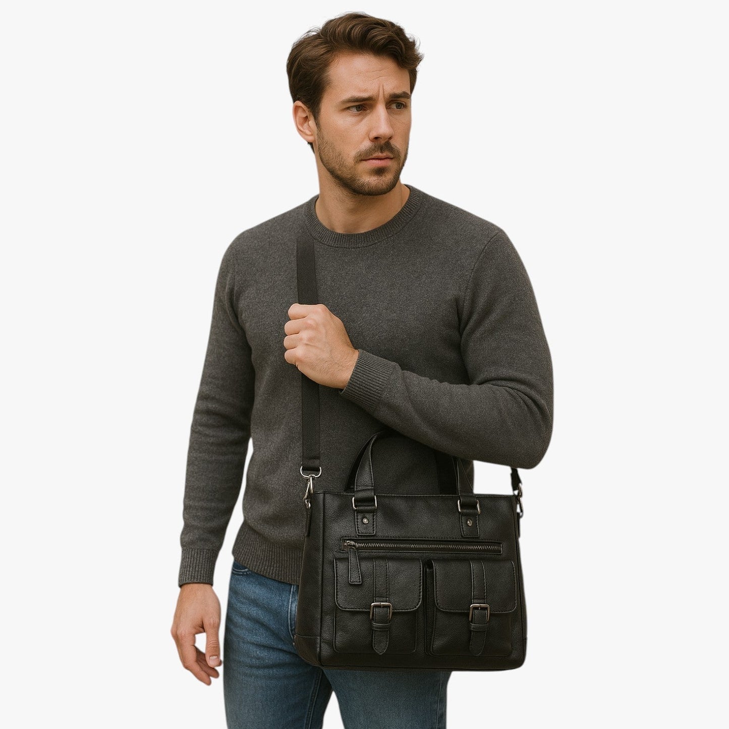 Jerry | Kunstleder Schulter-Geldbörse für Arbeit und Reisen