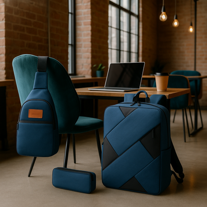 Evan | Set 3 in 1 mit Rucksack und passenden Accessoires