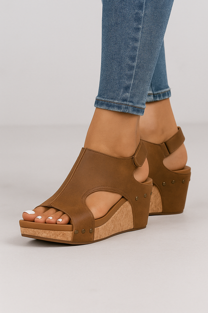 Sienna | Damen Keilsandalette aus Wildleder mit Korksohle