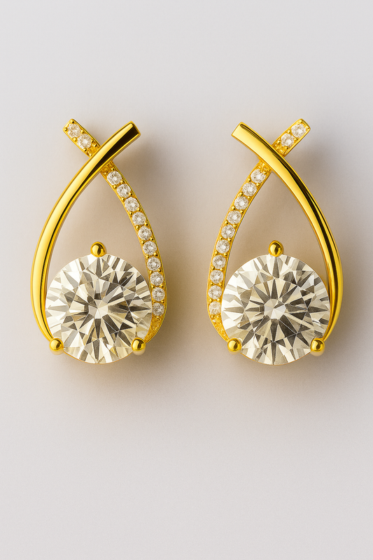 Aurora | Elegante Ohrstecker mit Zirkonia & Goldoptik
