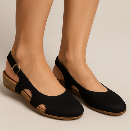 Ophelia | Keilsandalen aus Kunstleder mit Korkabsatz