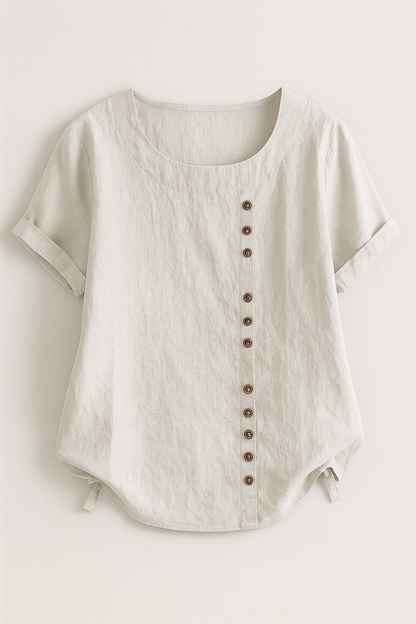 Amelia | Damen Leinenbluse mit Knopfleiste