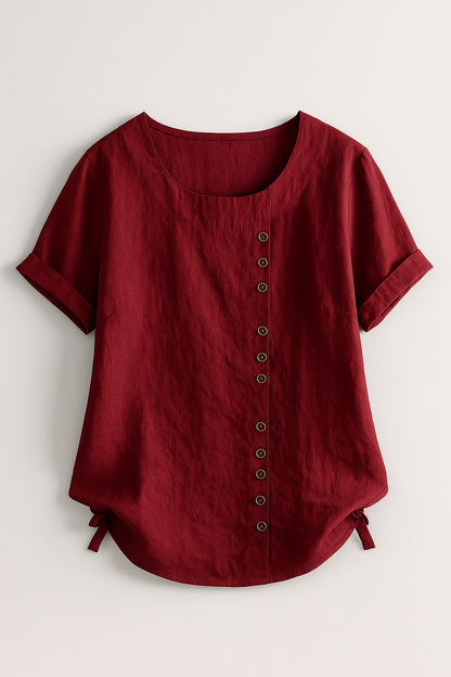 Amelia | Damen Leinenbluse mit Knopfleiste