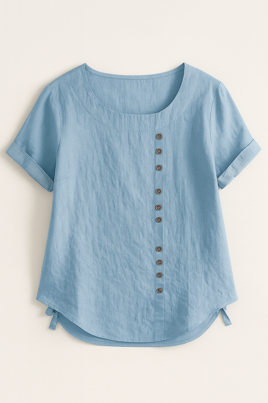 Amelia | Damen Leinenbluse mit Knopfleiste