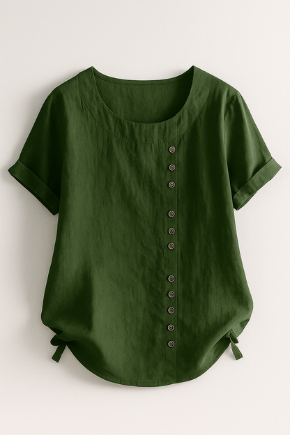 Amelia | Damen Leinenbluse mit Knopfleiste