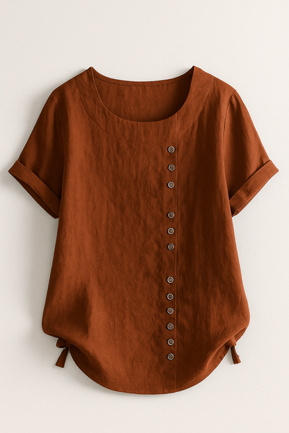 Amelia | Damen Leinenbluse mit Knopfleiste