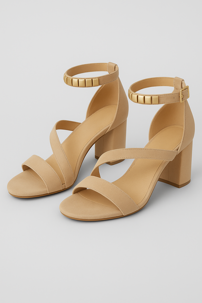 Myrna | Elegante Sandalen mit überkreuztem Riemen & Blockabsatz