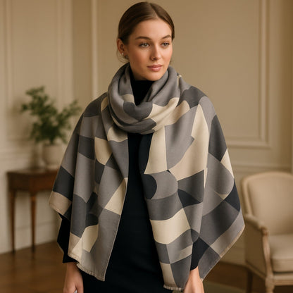 Livia | Blumen-Pashmina-Schal – Warme Eleganz für Herbst und Winter