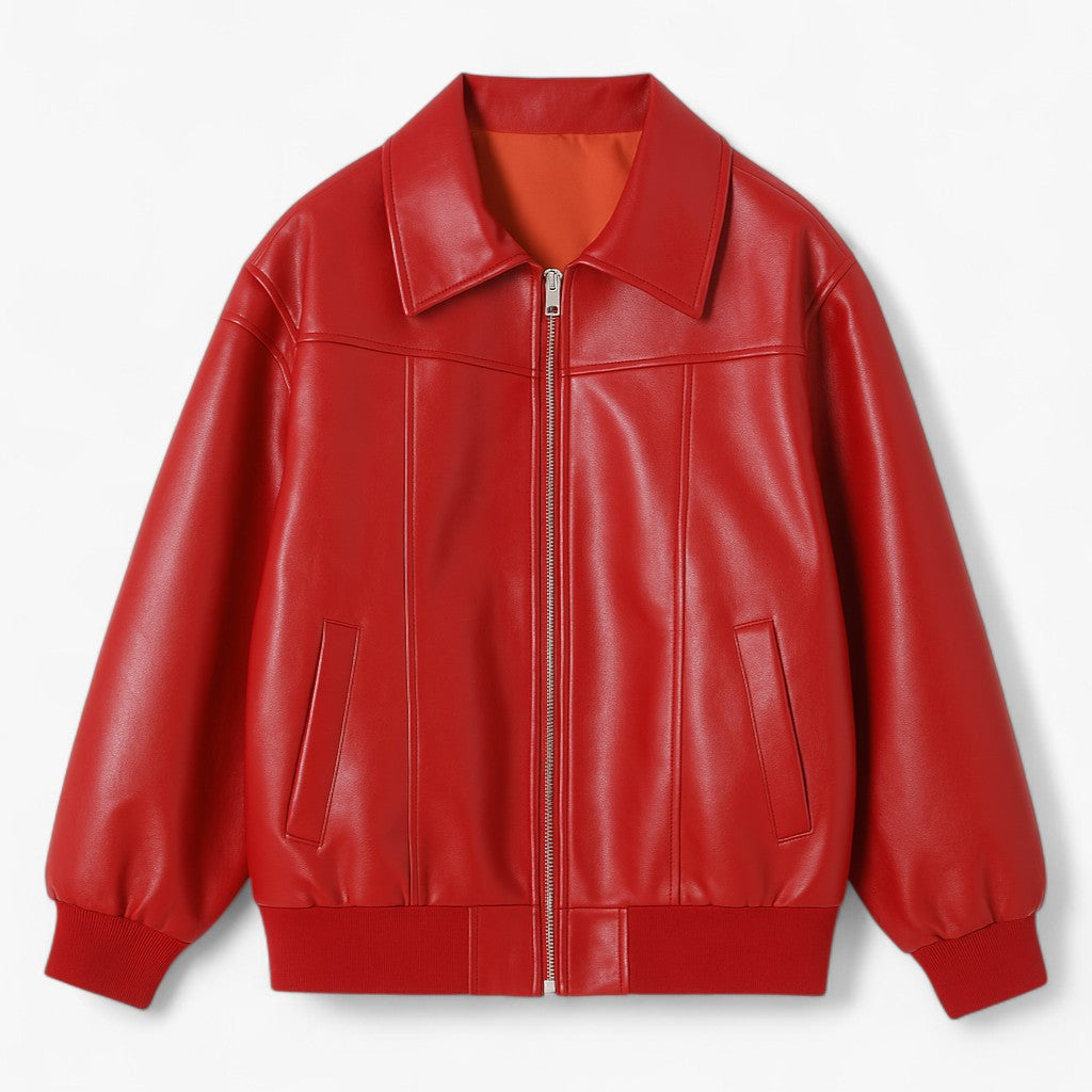 Fiore - Damen Chic Imitationsleder Jacke