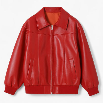 Fiore - Damen Chic Imitationsleder Jacke