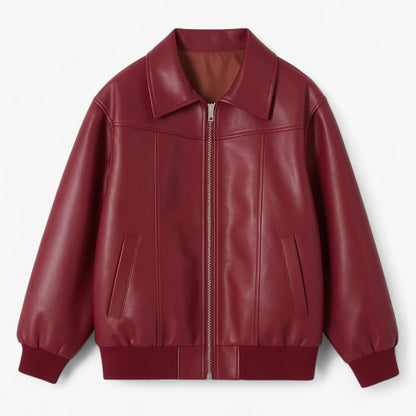 Fiore - Damen Chic Imitationsleder Jacke