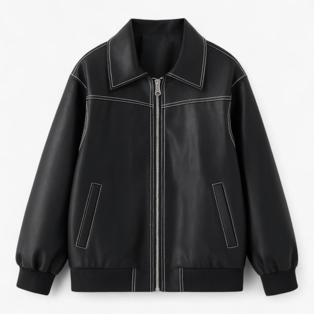 Fiore - Damen Chic Imitationsleder Jacke