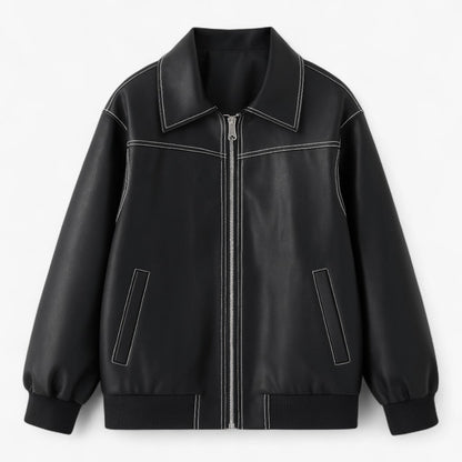 Fiore - Damen Chic Imitationsleder Jacke