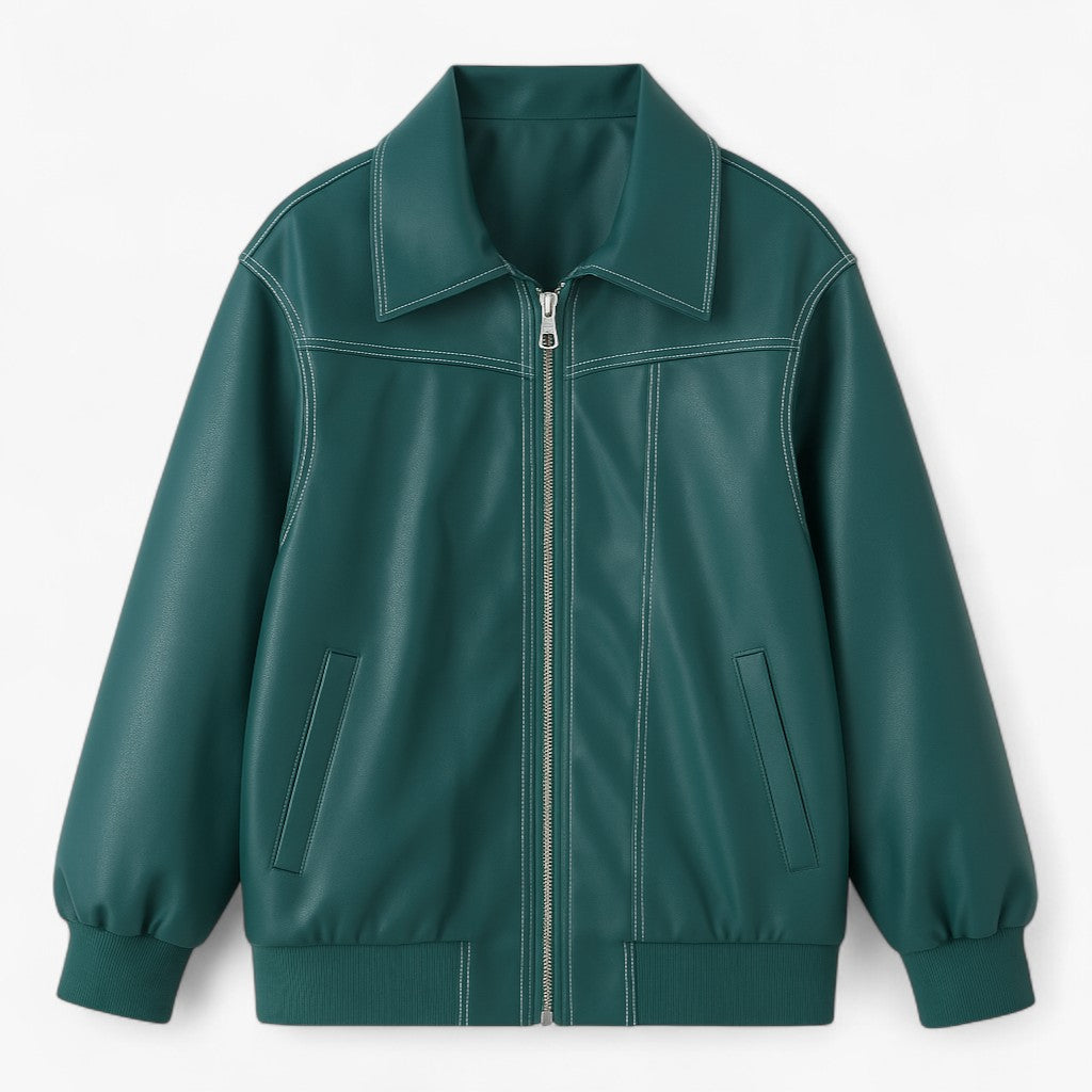 Fiore - Damen Chic Imitationsleder Jacke