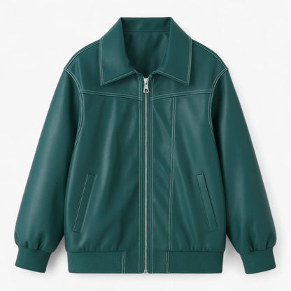 Fiore - Damen Chic Imitationsleder Jacke