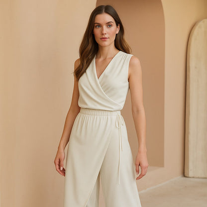 Alessia | Damen-Set Unifarben – Bluse & Hose