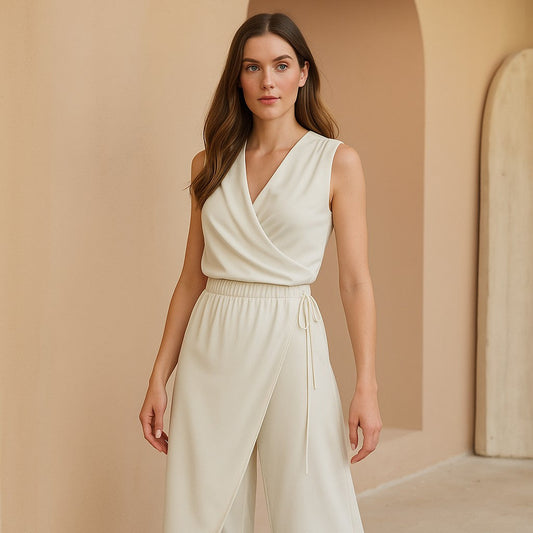 Alessia | Damen-Set Unifarben – Bluse & Hose