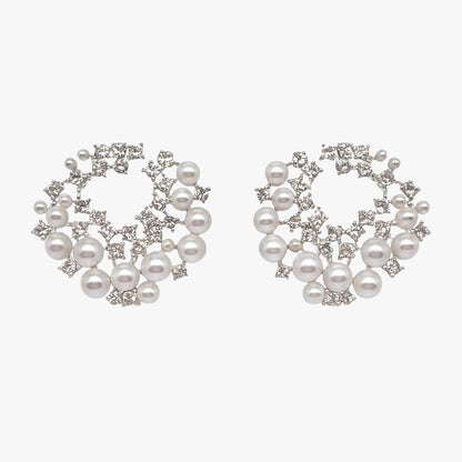 Hazel | Ohrhänger aus Silber mit Perlen und Zirkonia im Retro-Luxus-Stil