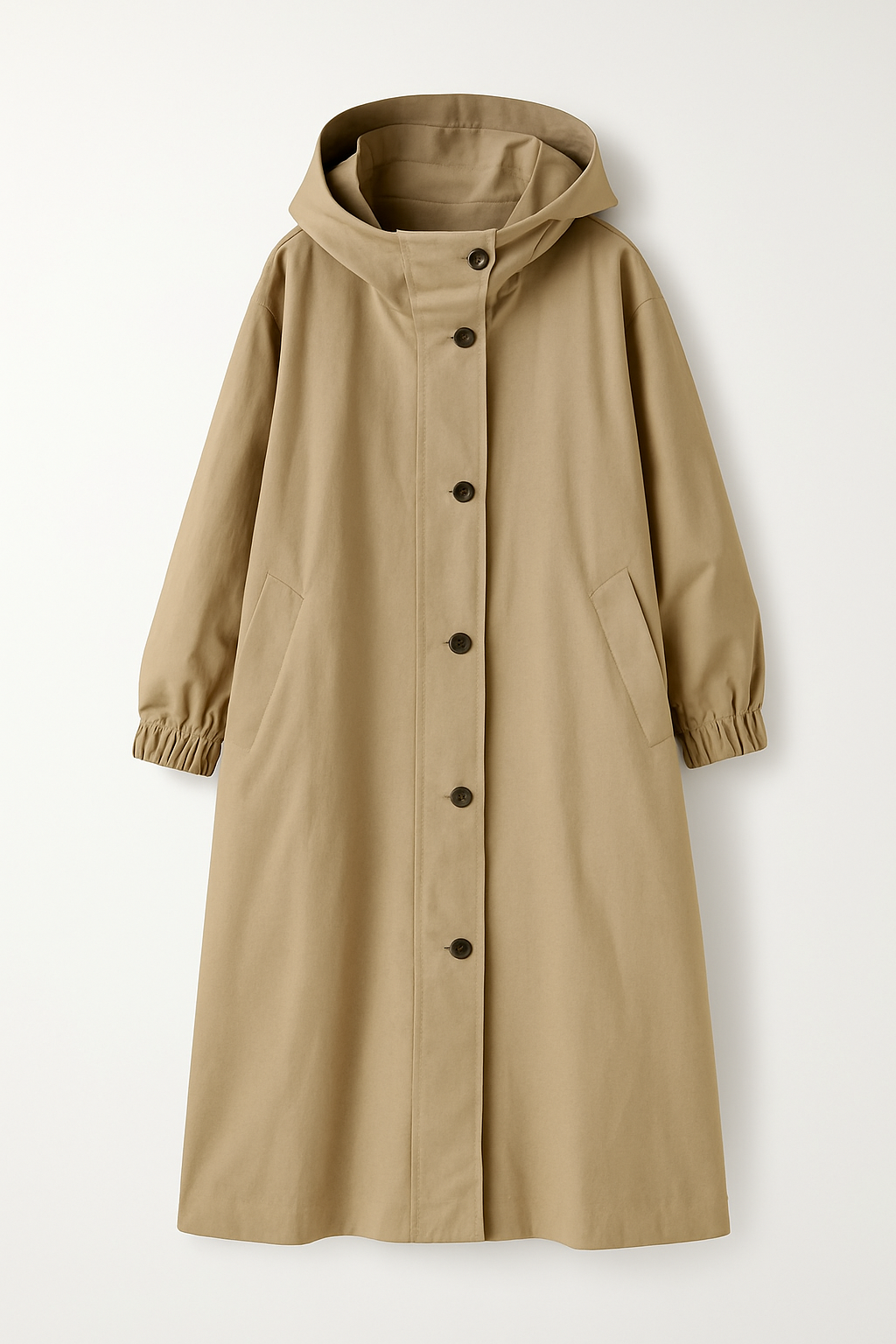 Langer Damen Trenchcoat mit Kapuze – Ranya