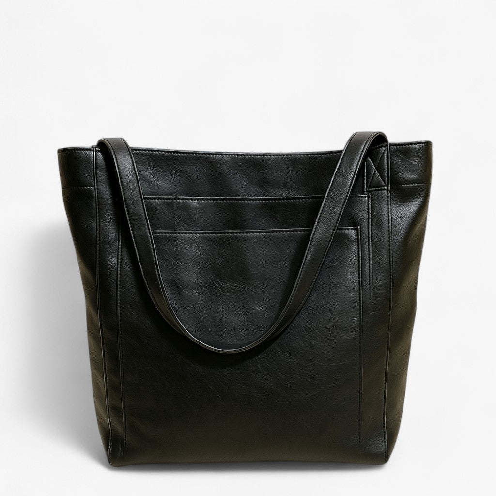 Nova - Lederhandtas mit Druckknopfverschluss und zusätzlichem Platz