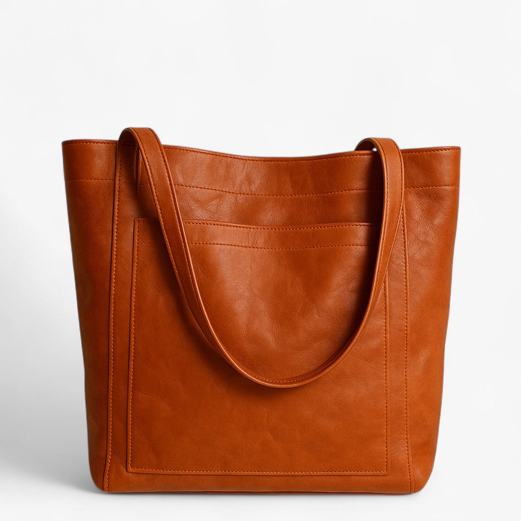 Nova - Lederhandtas mit Druckknopfverschluss und zusätzlichem Platz