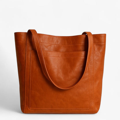 Nova - Lederhandtas mit Druckknopfverschluss und zusätzlichem Platz