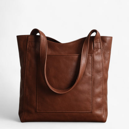 Nova - Lederhandtas mit Druckknopfverschluss und zusätzlichem Platz