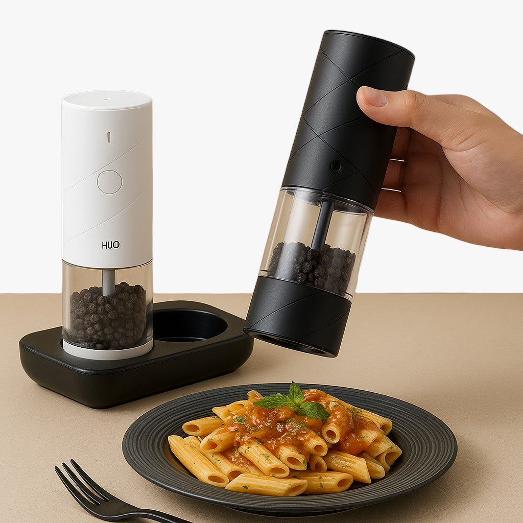 Owen | Elektrische Pfeffer- & Salzmühle mit LED & 6 Mahlständen