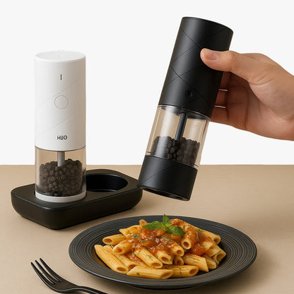 Owen | Elektrische Pfeffer- & Salzmühle mit LED & 6 Mahlständen