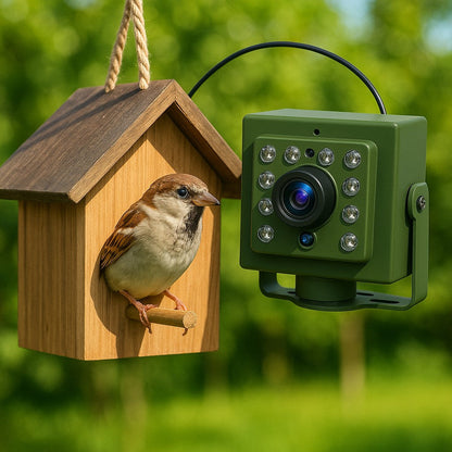Live-Vogelbeobachtung | WiFi-Nestkamera mit Nachtsicht und Audio
