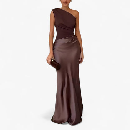 Lucie | Damen Asymmetrisches Maxikleid