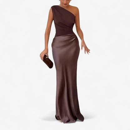 Lucie | Damen Asymmetrisches Maxikleid